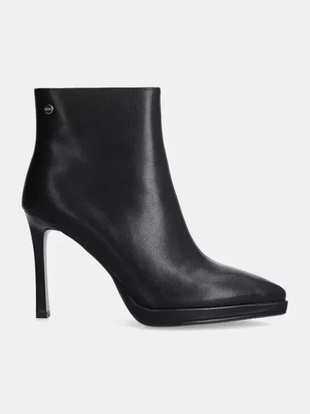 Шкіряні черевики GOE на шпильці BLACK чорний