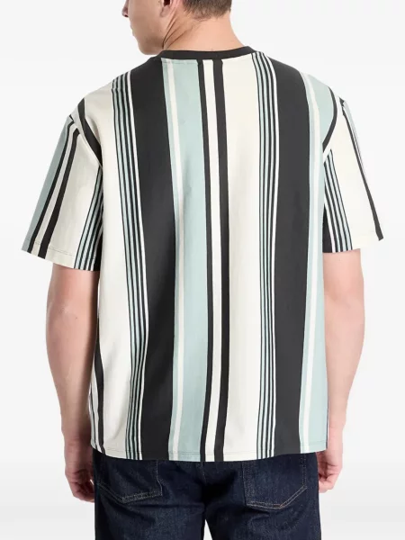 Tricou Guess cu dungi cu autograf negru