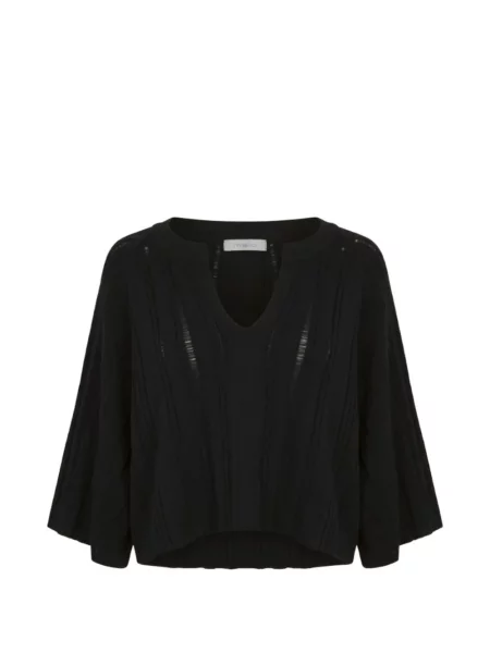 Sweter Malo z dekoltem w serek czarny