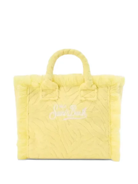 Geantă shopper Mc2 Saint Barth cu model zebră galben