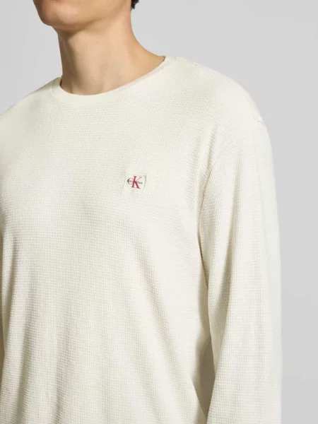 Calvin Klein Jeans Koszulka Z Długim Rękawem weiss biała