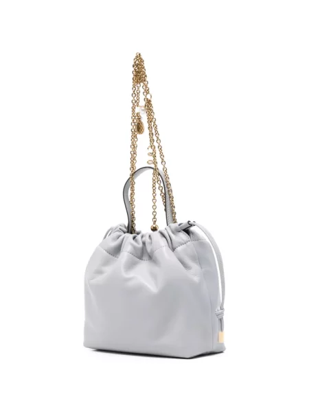 Bőr húzózsinór shopper táska Chloe szürke