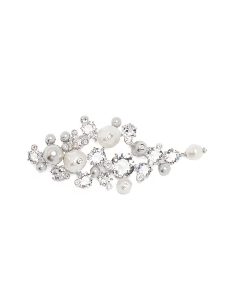 Brosa Swarovski cu perle argintiu