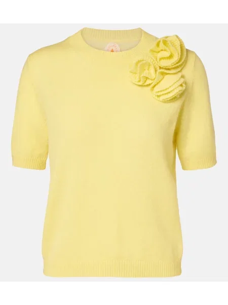Vlněný květinový svetr Jardin Des Orangers žlutý