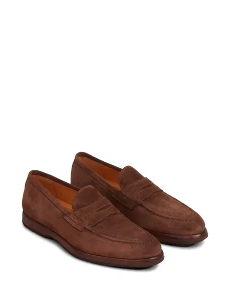 Pantofi loafer Bontoni din piele de căprioară maro