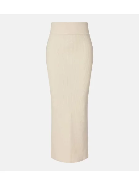 Fustă Wardrobe.nyc tricotate bej