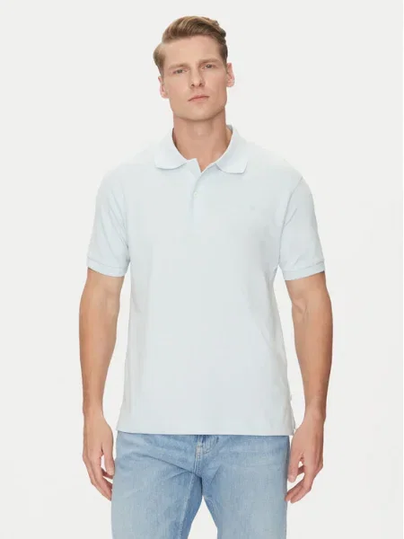Guess Jeans Tricou polo celest albastru