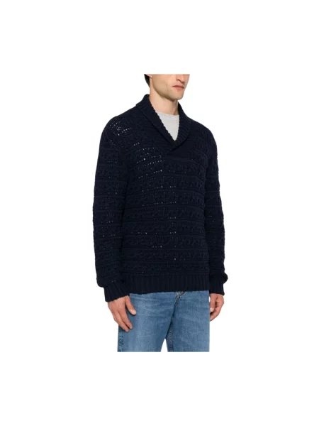 Dzianinowy sweter Canali niebieski