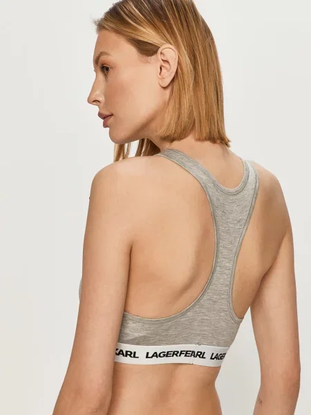 Karl Lagerfeld Sportovní podprsenka šedá