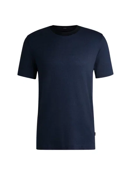 BOSS t-shirt granatowy gładki niebieska