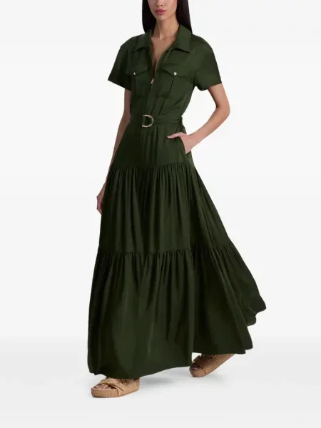 Rochie tip cămașă Alice + Olivia verde