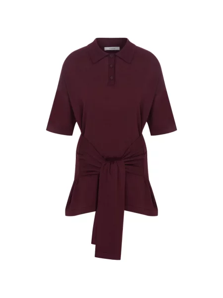 Tricou polo Megusta cu legături roșu