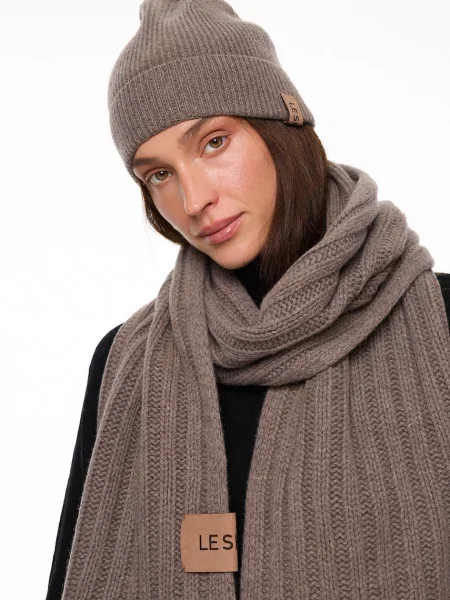 LE SH KA headwear LE SH KA шарф з додаванням кашеміру Brown Cashnere Scarf коричневий