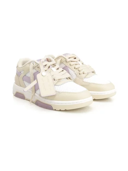 Sneakersy Off-white skórzane biznesowe z logo białe