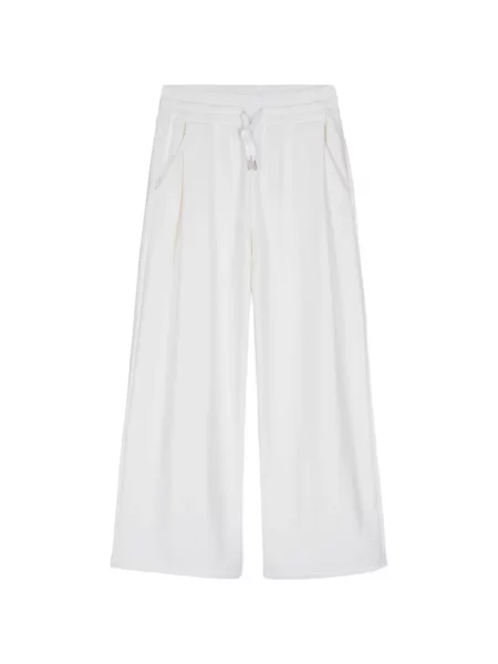 Pantaloni palazzo Colmar cu cordon alb