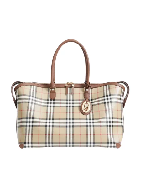Shopperka Burberry w kratę beżowa