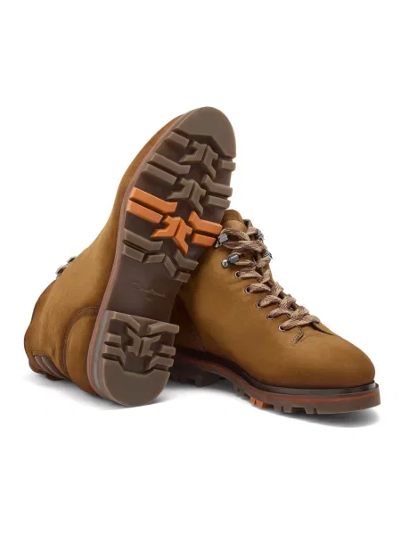 Buty trekkingowe Santoni skórzane brązowe