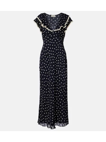 Rochie midi Rixo cu buline albastru