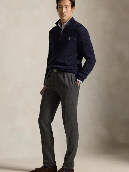 Dzianinowy sweter Polo Ralph Lauren niebieski