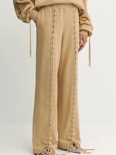 Rotate pantaloni de trening din uni bej