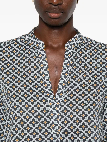 Cămașă Marc O'polo cu imagine cu imprimeu geometric albastru