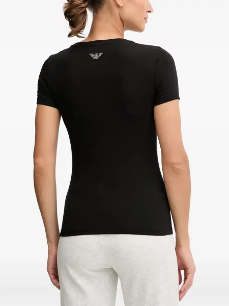 Μπλούζα Ea7 Emporio Armani με αυτόγραφο μαύρο