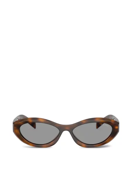 Ochelari de soare ovali Prada Eyewear maro