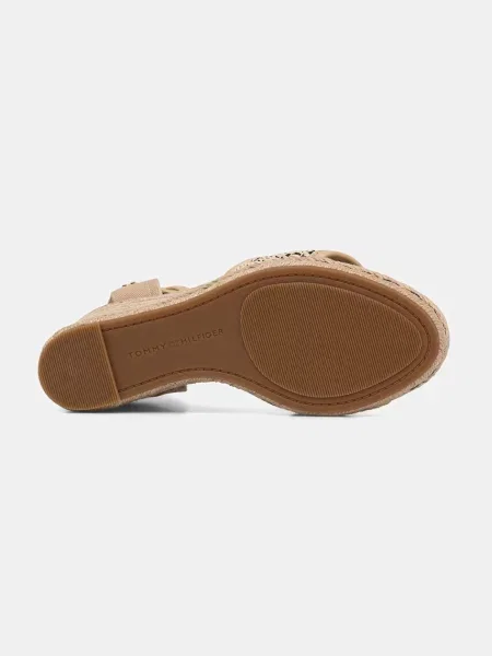 Tommy Hilfiger сандали HIGH WEDGE ESPAD RAFFIA бежово