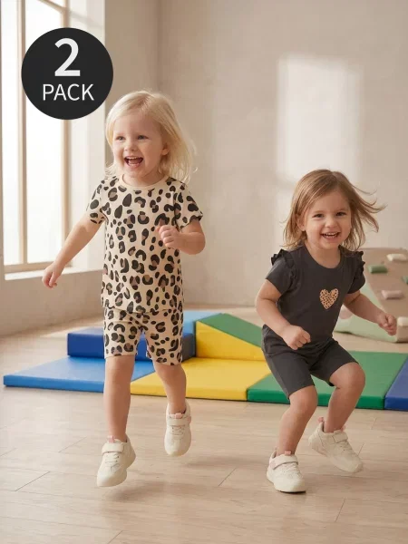 Sinsay trička s leopardím vzorem 2 pack béžová