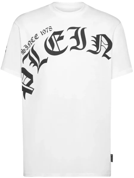 Tricou Philipp Plein cu imagine alb