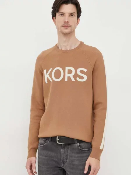 Пуловер Michael Kors мъжки жълто бежово