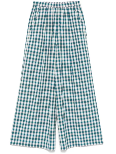 Pantaloni Forte_forte în carouri albastru