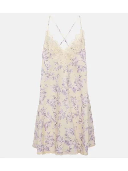 Rochie Zimmermann de in cu model floral de costum galben