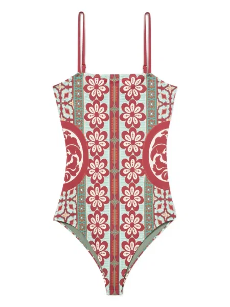 Costum de baie La Doublej cu model floral cu imagine verde