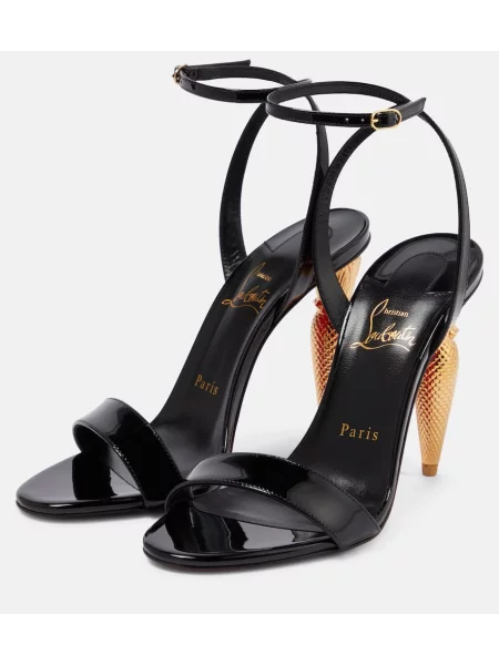 Kožené lakované sandále Christian Louboutin čierna