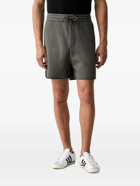 Pantaloni scurți Armani Exchange cu dungi cu autograf gri