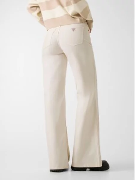 Guess Jeans Medžiaginės kelnės smėlio