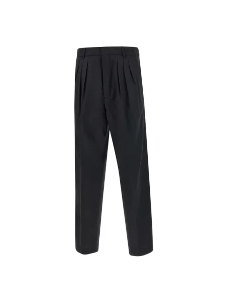 Kenzo spodnie wełniane Weave Pleated Tailored proste czarny