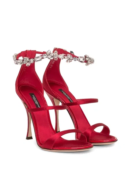 Sandale Dolce & Gabbana din satin roșu