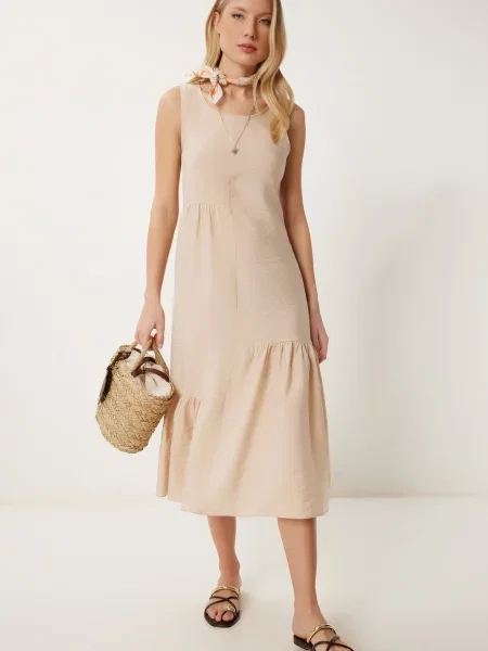 Happiness İstanbul Rochie de vară deschis bej