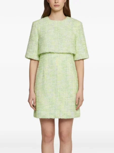 Rochie mini Sandro din tweed verde