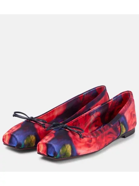 Saténové kvetinové baleríny Christian Louboutin
