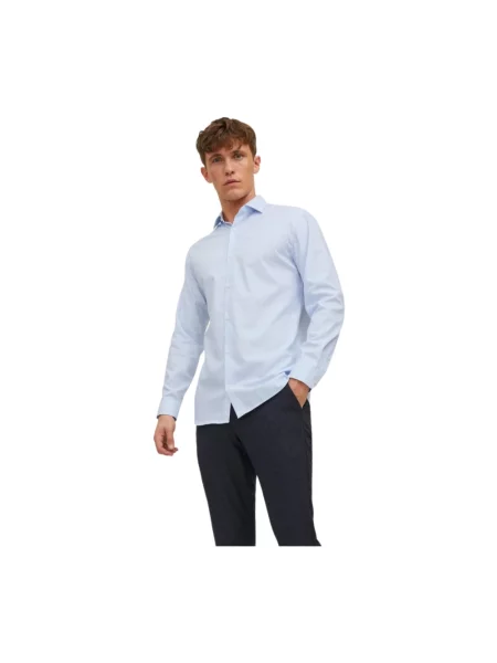 Koszula casualowa o kroju slim fit z kołnierzykiem typu kent model ‘PARKER’ Jack & Jones niebieska