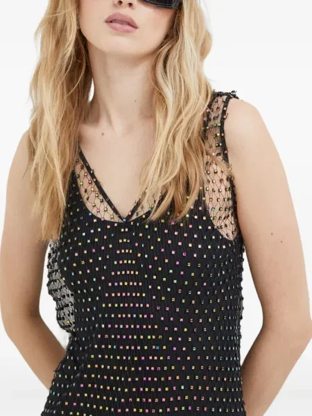 Rochie midi Herskind până la genunchi cu mărgele de costum negru