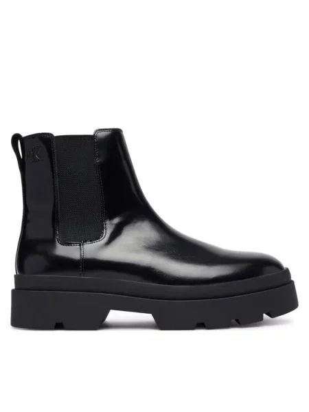 Calvin Klein Боти тип челси Lugged Chelsea Boot Matt Lth черен