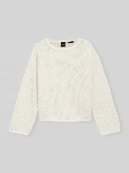 Sweter o kroju loose fit z czystej bawełny model C_FARDE' Boss Orange biały