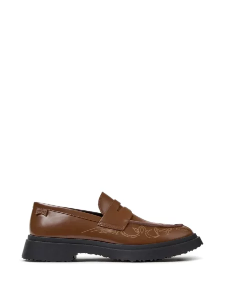 Pantofi loafer Camper cu broderie din piele maro