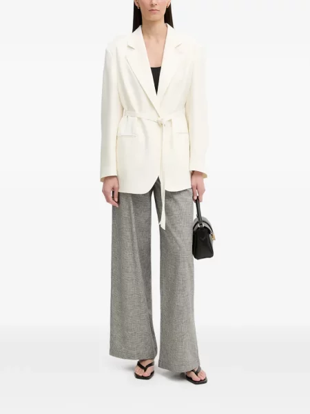 Pantaloni Sessun cu model pepito alb