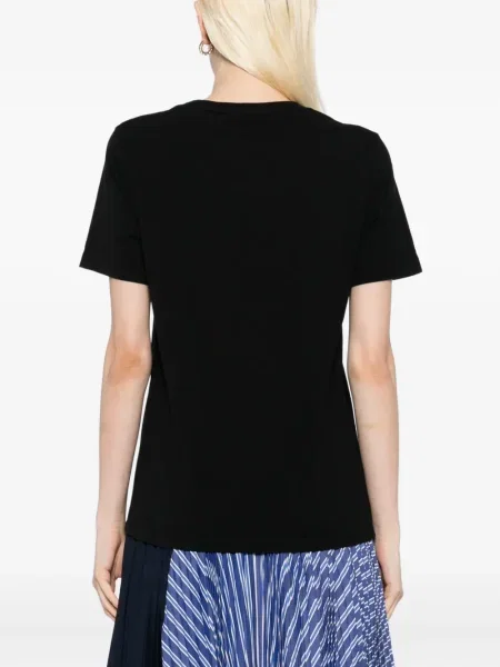 Tricou Maison Kitsune cu broderie negru