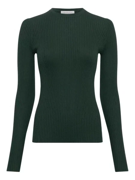 Dzianinowa koszulka Gabriela Hearst prążkowana zielona